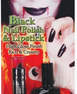 Black Nail Polish + Lipstick