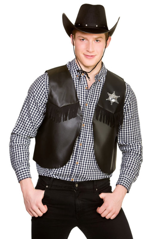 Cowboy Waistcoat – Black – Fantasy World