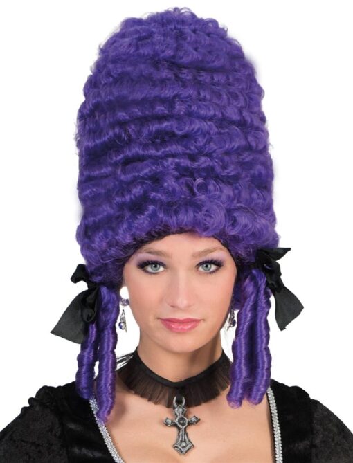 Pompadour Wig - Purple , Dame / Queen Charlotte